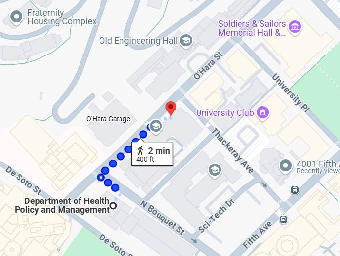 "Map of the Pitt Campus in Oakland"
