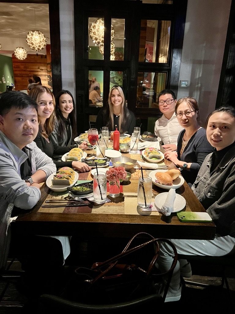 "L-R: The Accessible SmartTech Research Group was very busy at the ACRM Conference this year, but took a moment to get the team together. Shown L-R: Zijian Huang, Paola Esquivel, Julie Faieta, Gina Novario, Mark Zhang, Dan Ding, and Wei Deng"