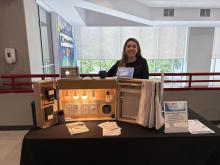 Dr. Lindsey Morris demonstrates the SmartTech Demo Station